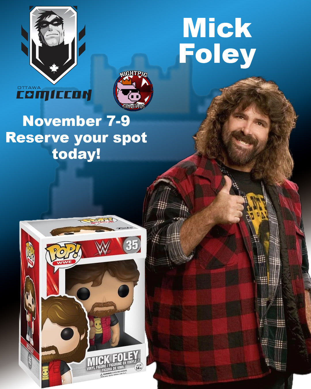 Mick Foley auto